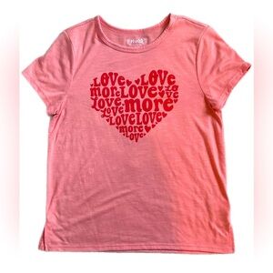 Junior girls size 14/16 XL valentines tshirt, pink with heart